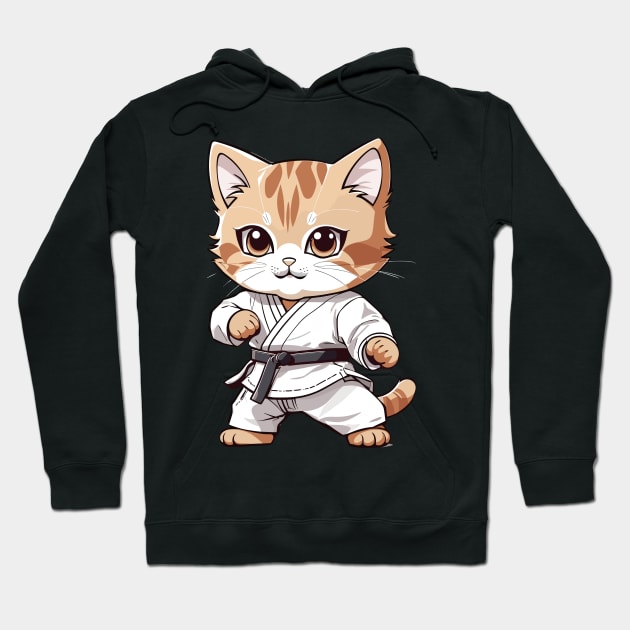 Cute Cat Taekwondo Hoodie by neargads